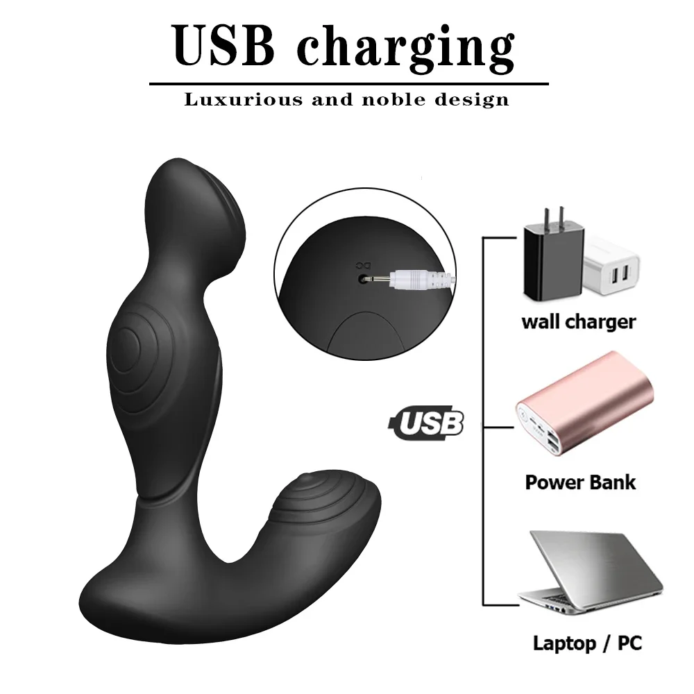 Powerful Male Prostate Massager Wireless Control Anal Plug Ring Delay Ejaculation Butt Plug Vibrator Sex Toy for Men Masturbator
