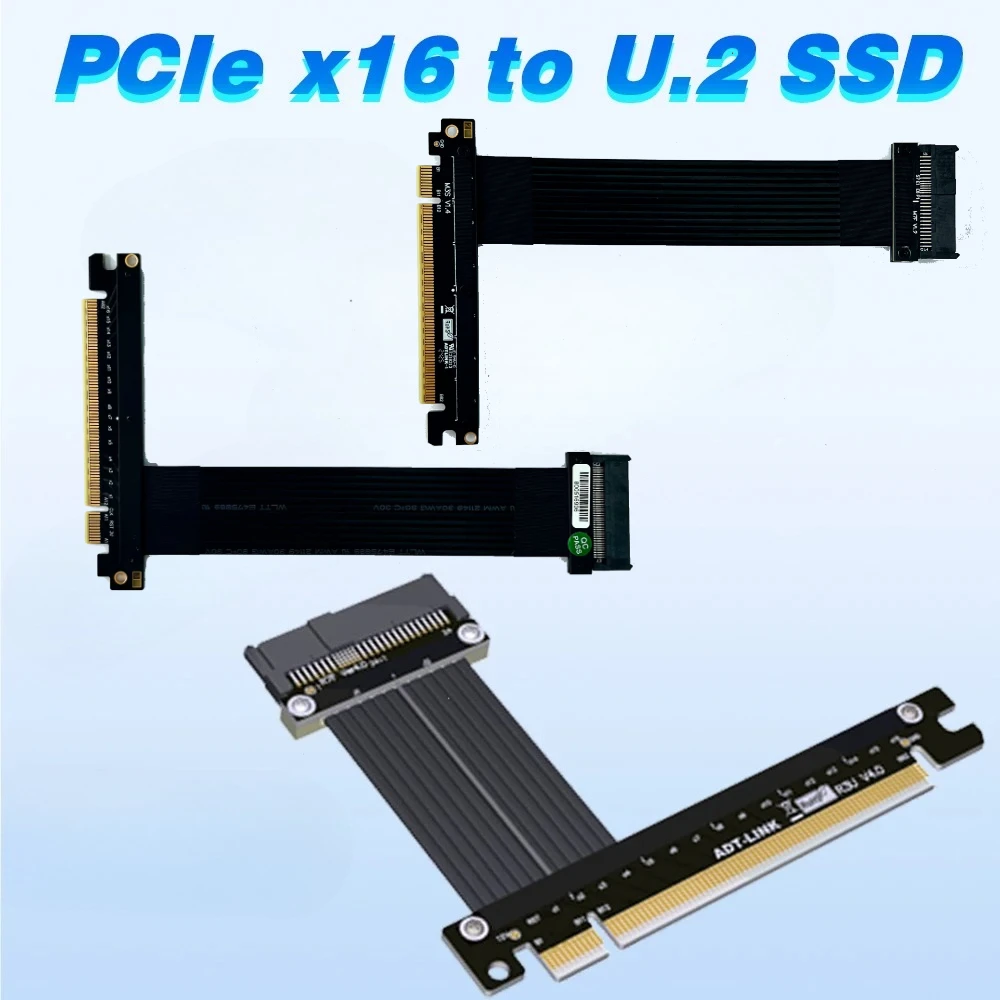 

PCIe 4.0 x4 U.2 SSD-слот SFF-8639 к PCIE 4.0 x16 Удлинительный кабель Удлинитель данных для U.2 NVMe SSD Жесткий диск Gen4 Riser Card Intel