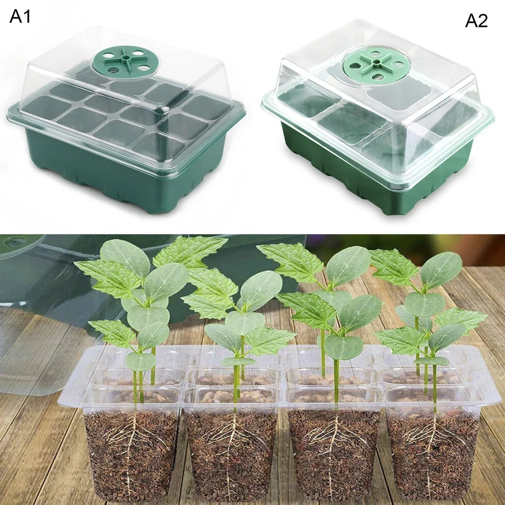 Mini Greenhouse Seedling Starter Trays Humidity Vented Domes for Vegetables Widely Use PP 19 X14 X 11cm Plant Nursery Pot