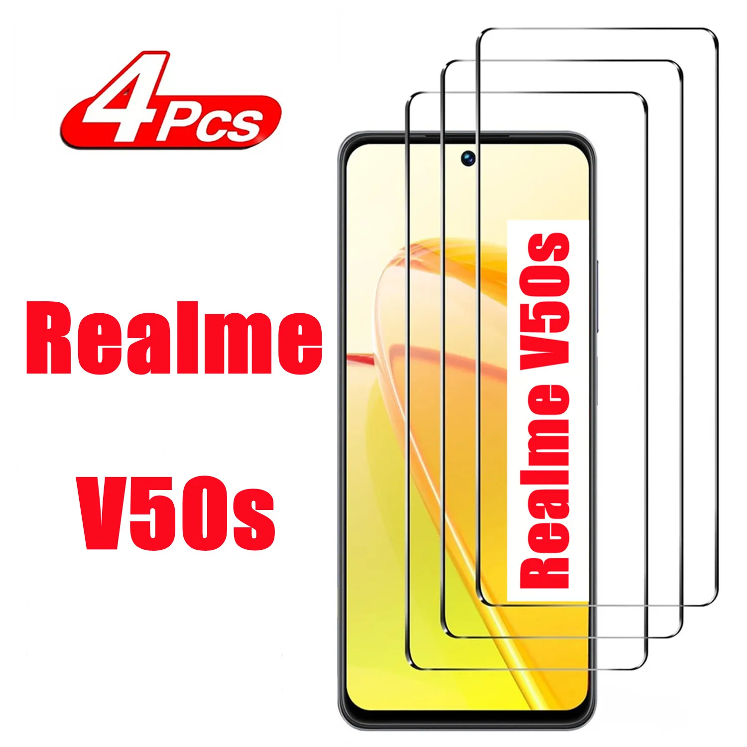 

2/4 шт. Защитное стекло для экрана для Realme V50s пленка из закаленного стекла