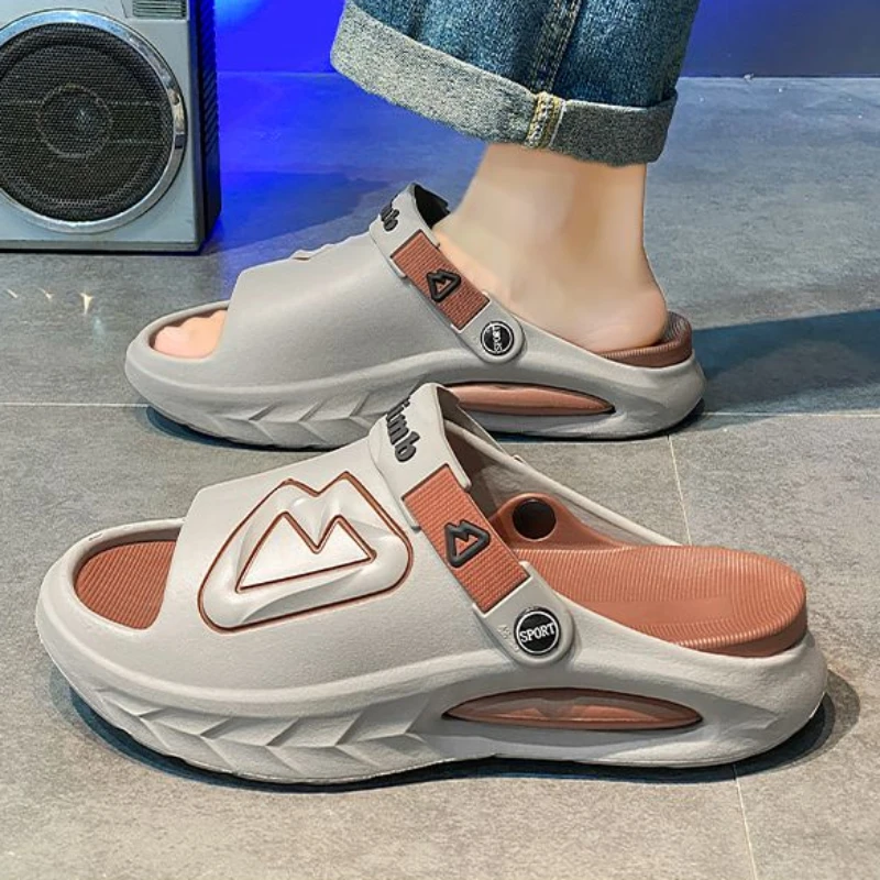 

Мужская обувь, нескользящие шлепанцы, мягкие уличные сабо, мужские тапочки для взрослых, резиновые 2024, модные элегантные оригинальные трендовые стильные забавные туфли Eva