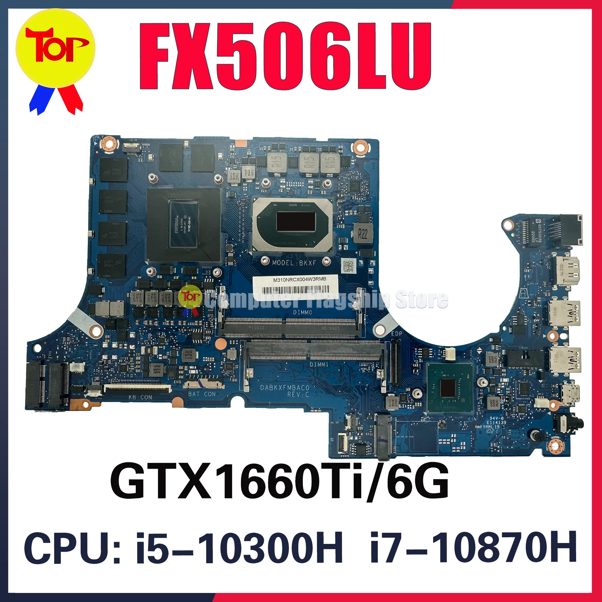 Fx506lu laptop motherboard für asus tuf gaming f15 f17 fx706lu dabkxfmbac0 mit I5-10300H I7-10870H gtx1660ti/v4g mainboard