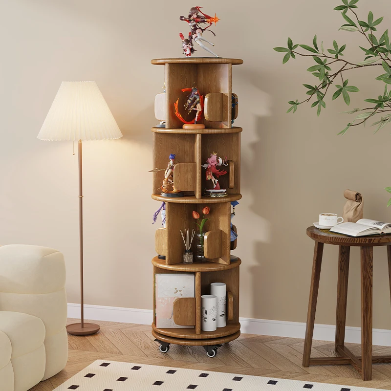 Living room sofa summer vacation bookshelf integrated wall movable multi-layer decorative shelf small size corner shelf