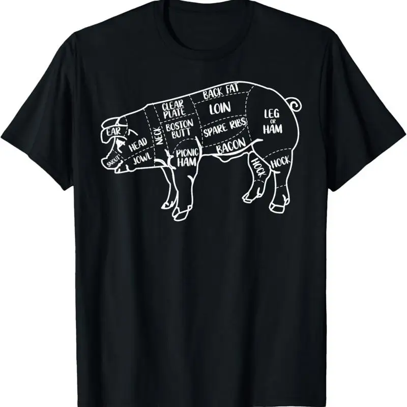 Pig and Pork Diagram design_ Butcher Bacon gift T Shirt
