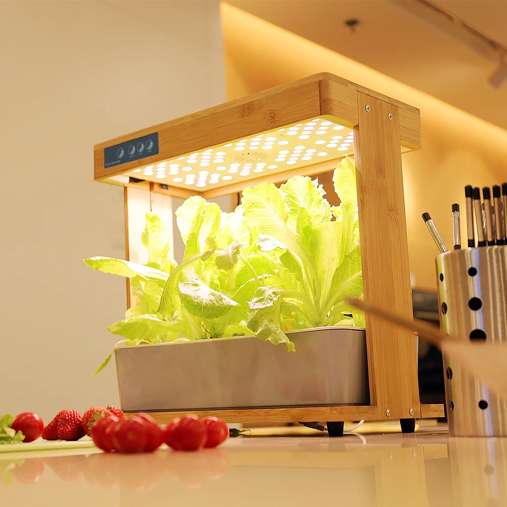 Brand IGS-05 Hydroponics Equipment Grow Systems Natural Bamboo Hydroponic Light for Smart Garden