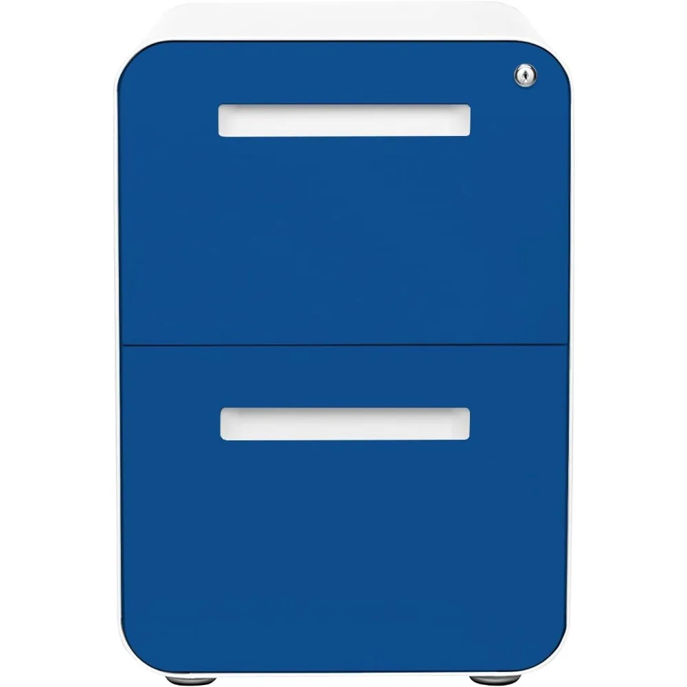 Szafka na dokumenty mobilna z 2 szufladami i zamkiem - Metalowa szafka pod biurko, na dokumenty Legal/Letter, na kółkach i z podstawą.