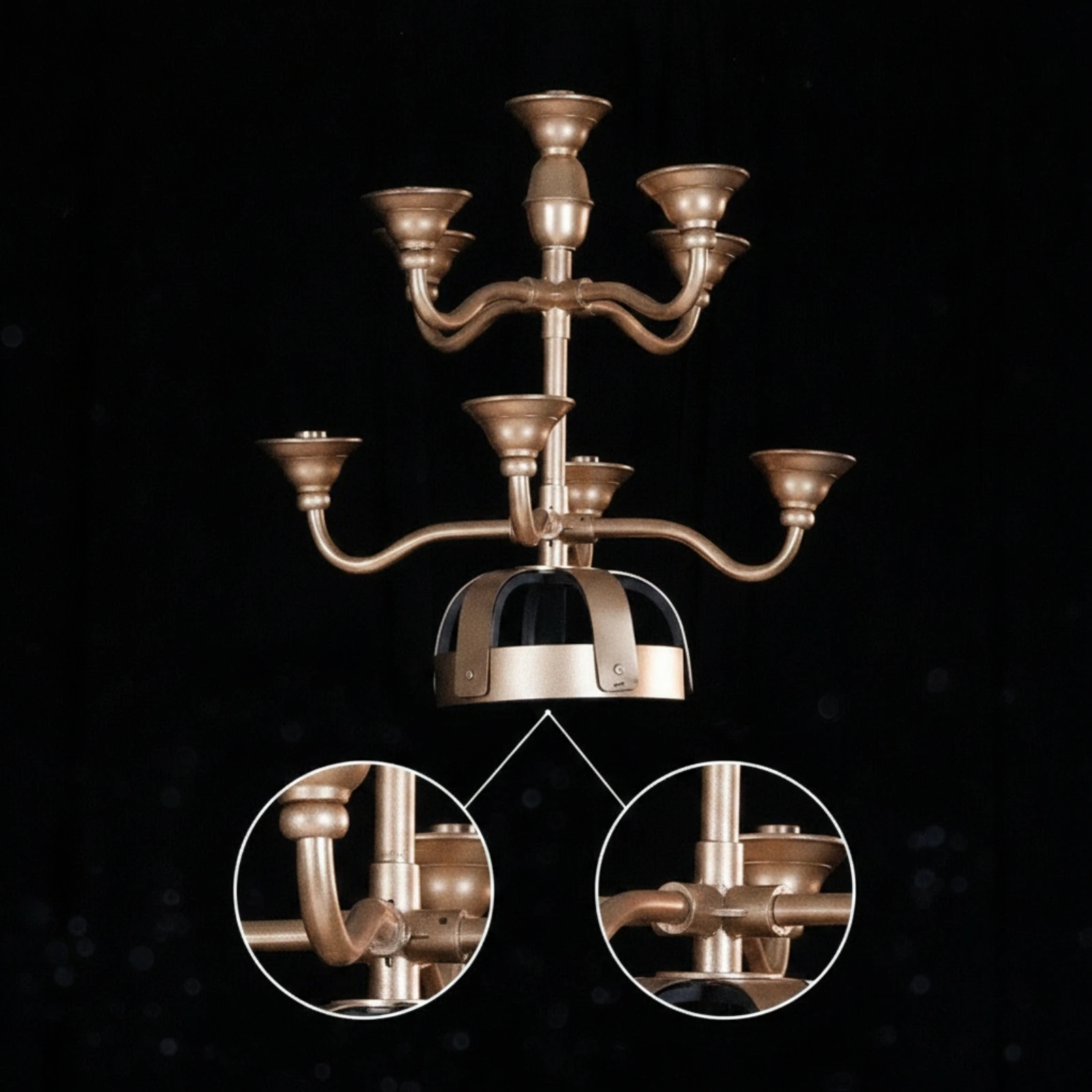 Candlestick Holder Headpiece Symmetrical Head Candlestick Costume Accessory Multi-Arm for Performers, Stage Performances