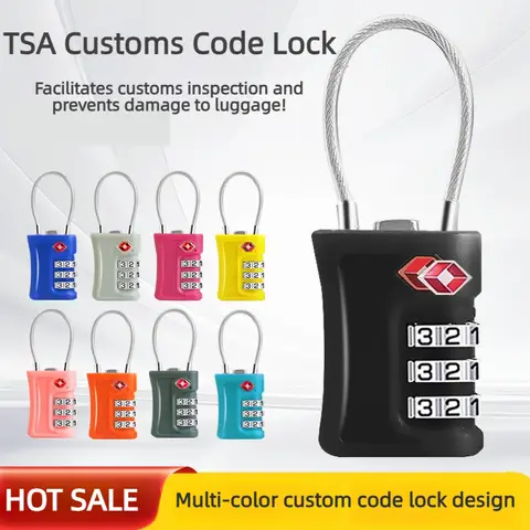 NEW HOT Sale 4 Pack Customs Code For Travel Luggage Password Changeable  Multicolored Lock Design 3 Digit Combination Lock