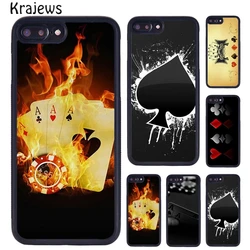Krajews Spades Poker Play Cards Ace Phone Case For iPhone 17 Air 16 15 14 plus 11 12 13 Pro Max cover coque
