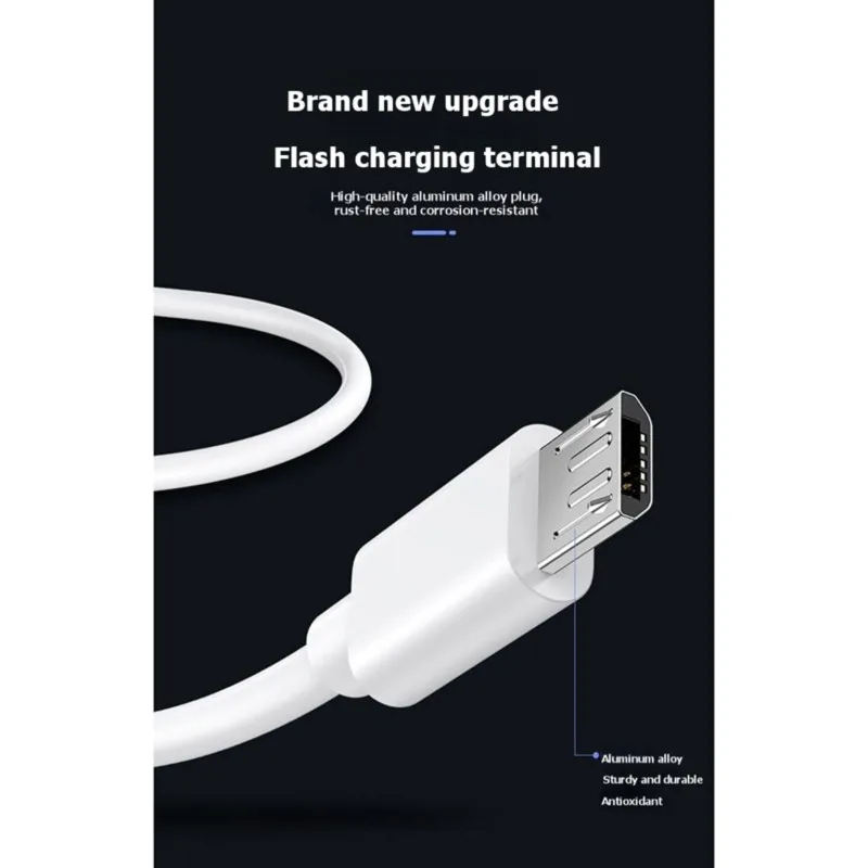 HOUSEHOLD*GOOD Micro USB Cable 2.0 Type-A 1.5m Fast Charging White Ideal for Home and Travel