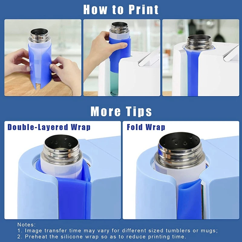 Silicone Sublimação Tumblers Wrap Acessórios, Blanks Garrafa, Produtos para Heat Press, 3 Thins