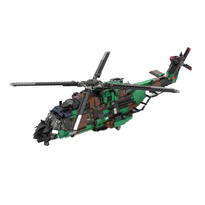 MOC Militare NHIndustries NH-90 Aerei da trasporto tattico Building Blocks Modello Mattoni tecnici Assemblaggio Giocattolo Set regalo per bambini fai da te