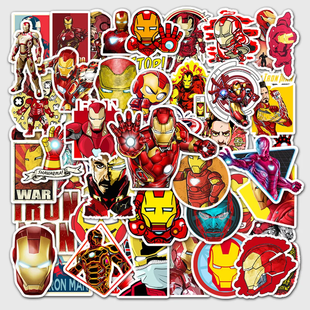 10/30/52PCS Disney Marvel Avengers Iron Man Stickers DIY Guitar Laptop Luggage Skateboard Graffiti Decals Fun for Kid Toys