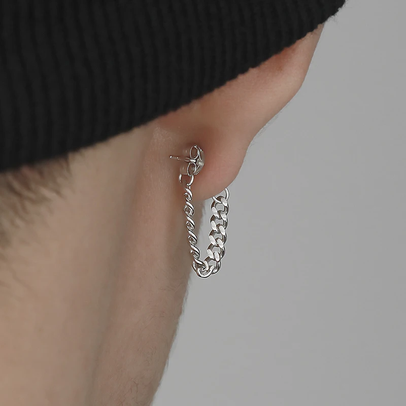 Titanium Steel Chain Earrings For Men Women Hiphop Rock Punk Fashion Jewelry Piercing Earring Homme Accessories Wholesale - view 2
