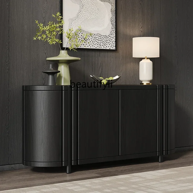 

xzItalian light luxury entrance, living room decorative locker, household solid wood storage side cabinet