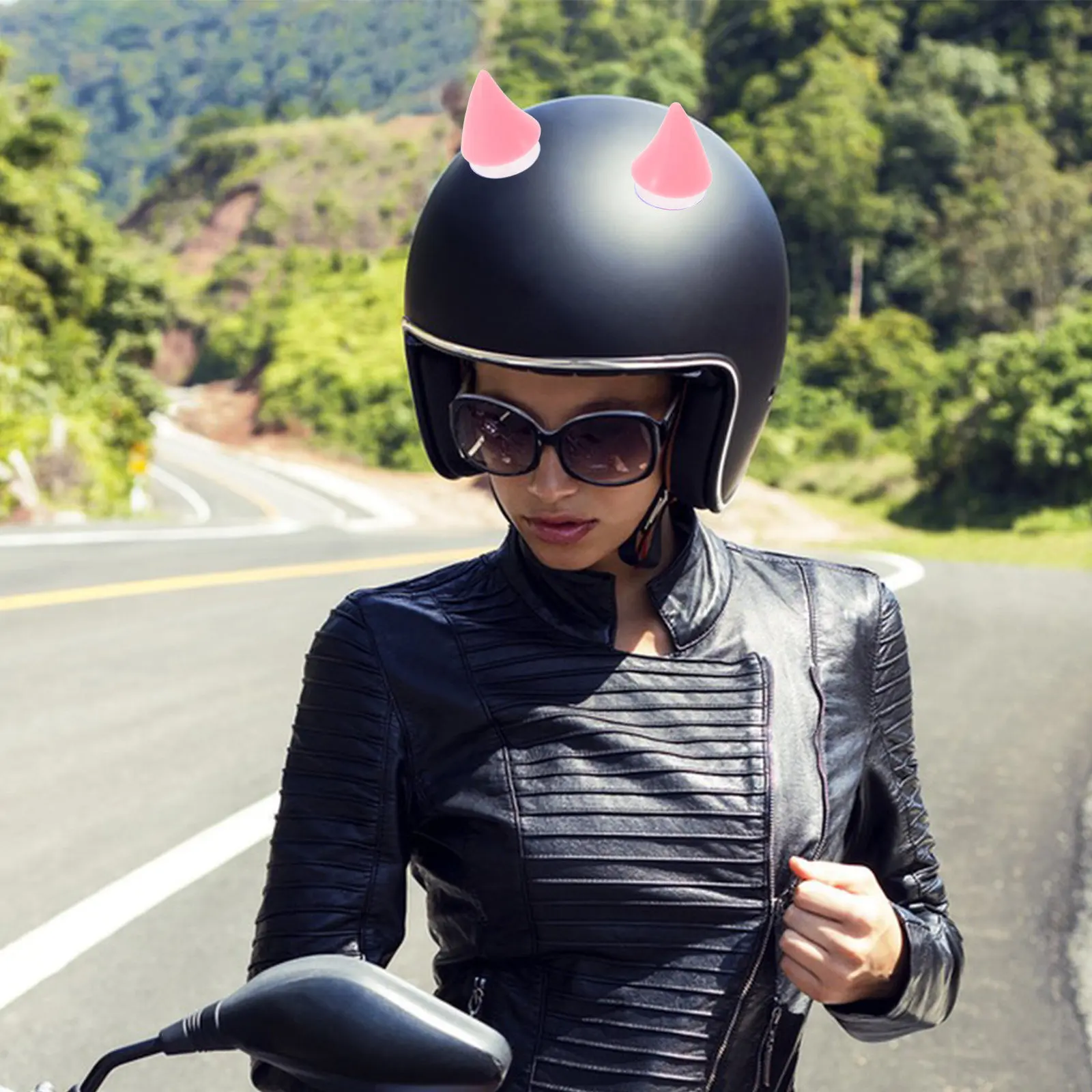 

1Pair Horn Decor for Motorcycle and Electric Scooter Eye Catching Devil Horn Design Suction Fixation Reusable