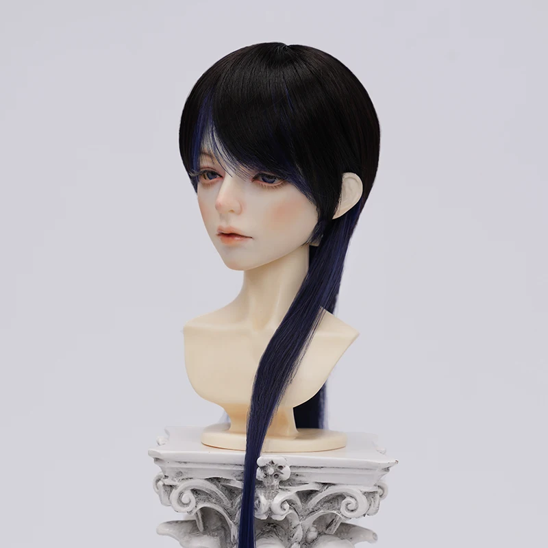 1/3 1/4 1/6 Parrucca per bambola per bambola Bjd Seta morbida Lunga coda di lupo Colori di giunzione Capelli Vestire Casa da gioco Accessori per bambole, Nessuna bambola