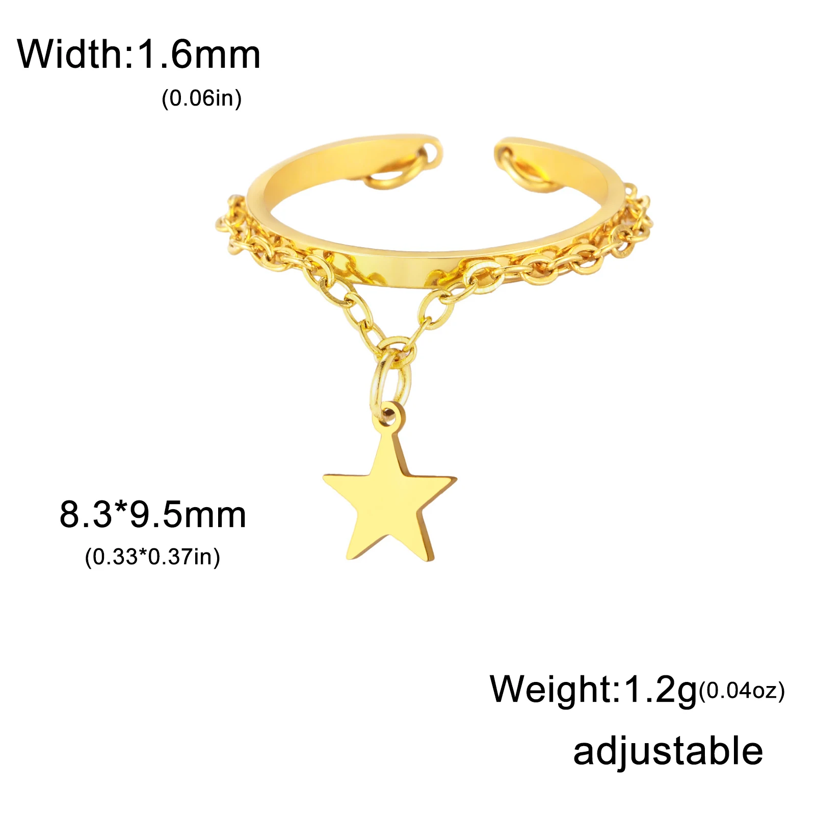Couple's Open Ring with Heart Zircon Charm