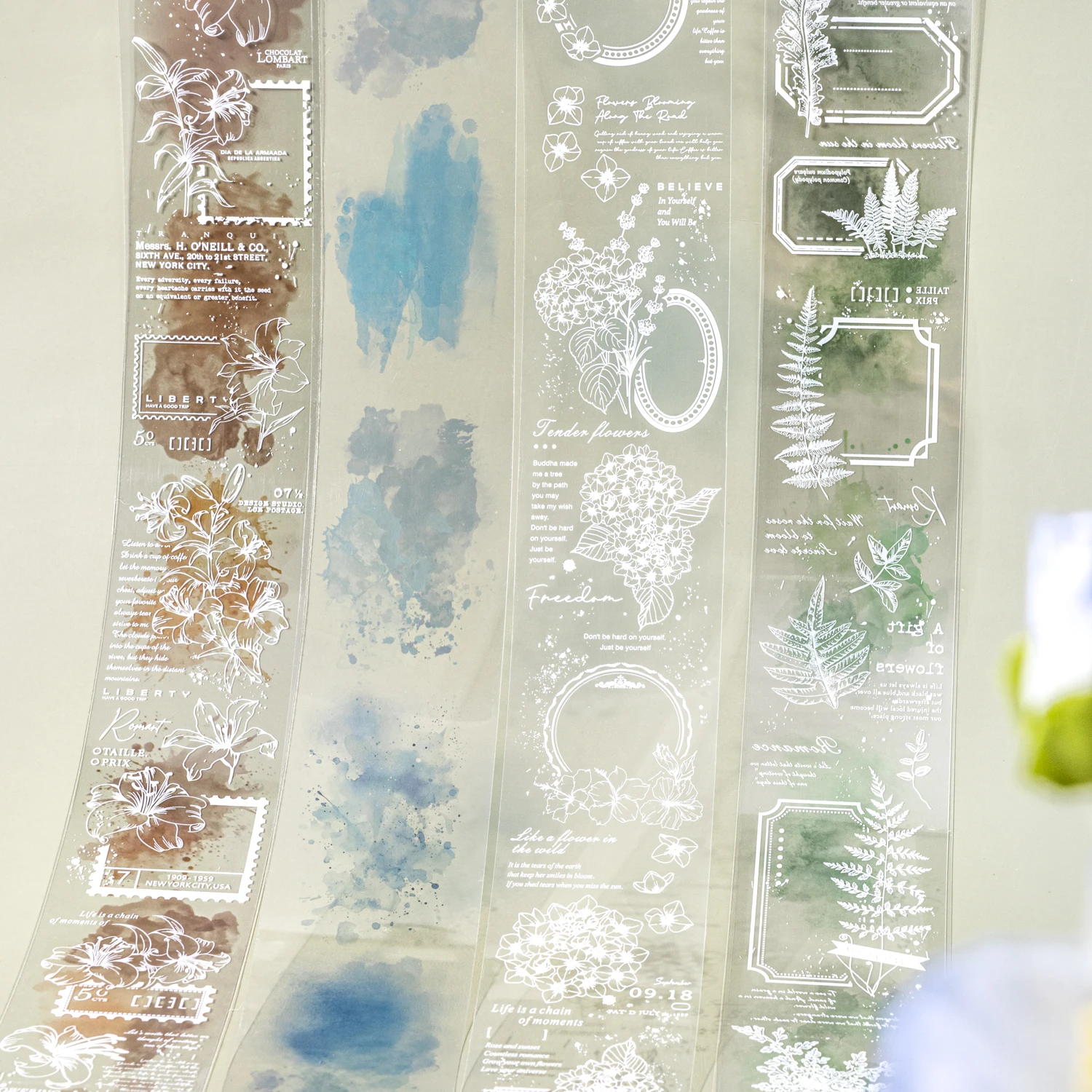 2 لفات الأزهار العطر آثار سلسلة خمر زهرة لطخة المشهد PET الشريط الإبداعية DIY مجلة المواد الكولاج القرطاسية