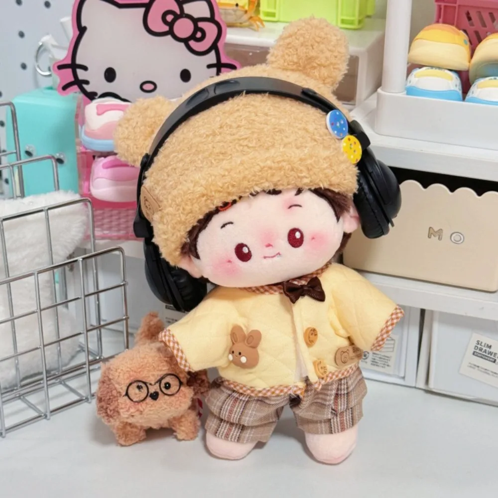 1 satz Bär Set 20 cm Baumwolle Puppe Kleidung Kaninchen Outfit Baumwolle Puppe Kleidung Mini Mode Plüsch Puppe Kleidung kinder Geschenk