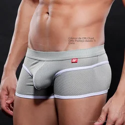 WJ-Men's Quick Dry Underwear, Low-Rise Sexy Boxers, Mesh Breathable Shorts, Breathable Shorts