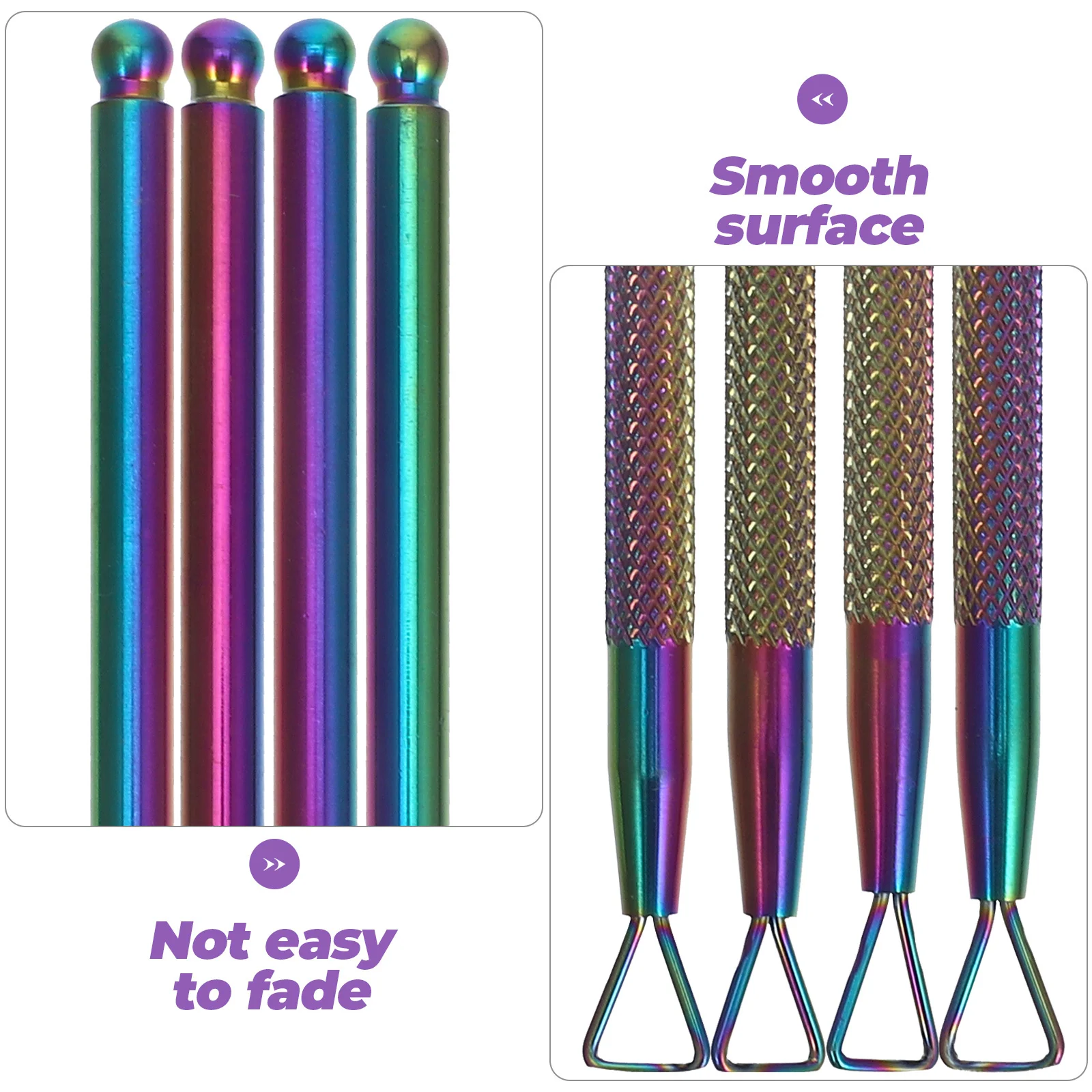 

4Pcs Stainless Steel Triangular Design Cuticle Nail Art Removing Tool for Dead Skin Polish Removal Ergonomic Handle