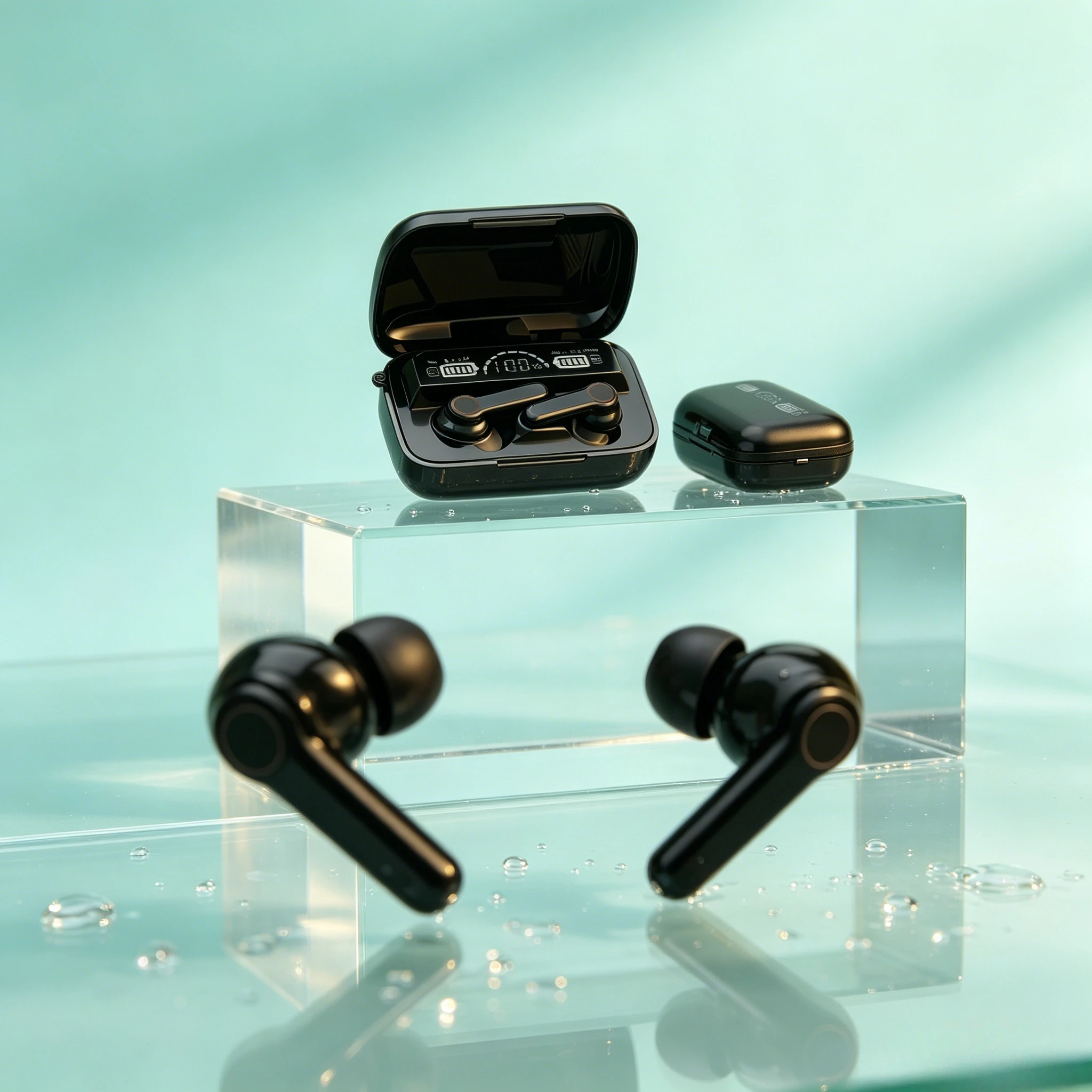 Écouteurs Bluetooth TWS 5.3, écouteurs sans fil haute fidélité 9D, écouteurs tactiles étanches IPX7, écouteurs avec affichage numérique