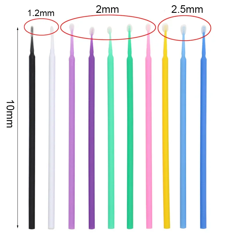 800pcs Eyelash Brushes Cotton Swab Micro Individual Eyelashes Microbrush Removing Cleaning Lash Extension Supplies