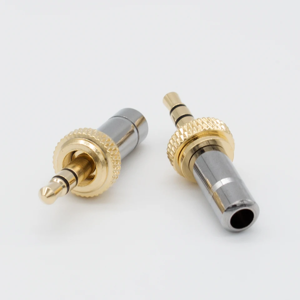 Special Mini 3.5mm Screw Lock Stereo Jack Plug Gold Plated for Sennheiser Sony D11 D12 Black Connector Parts  Internal  Thread