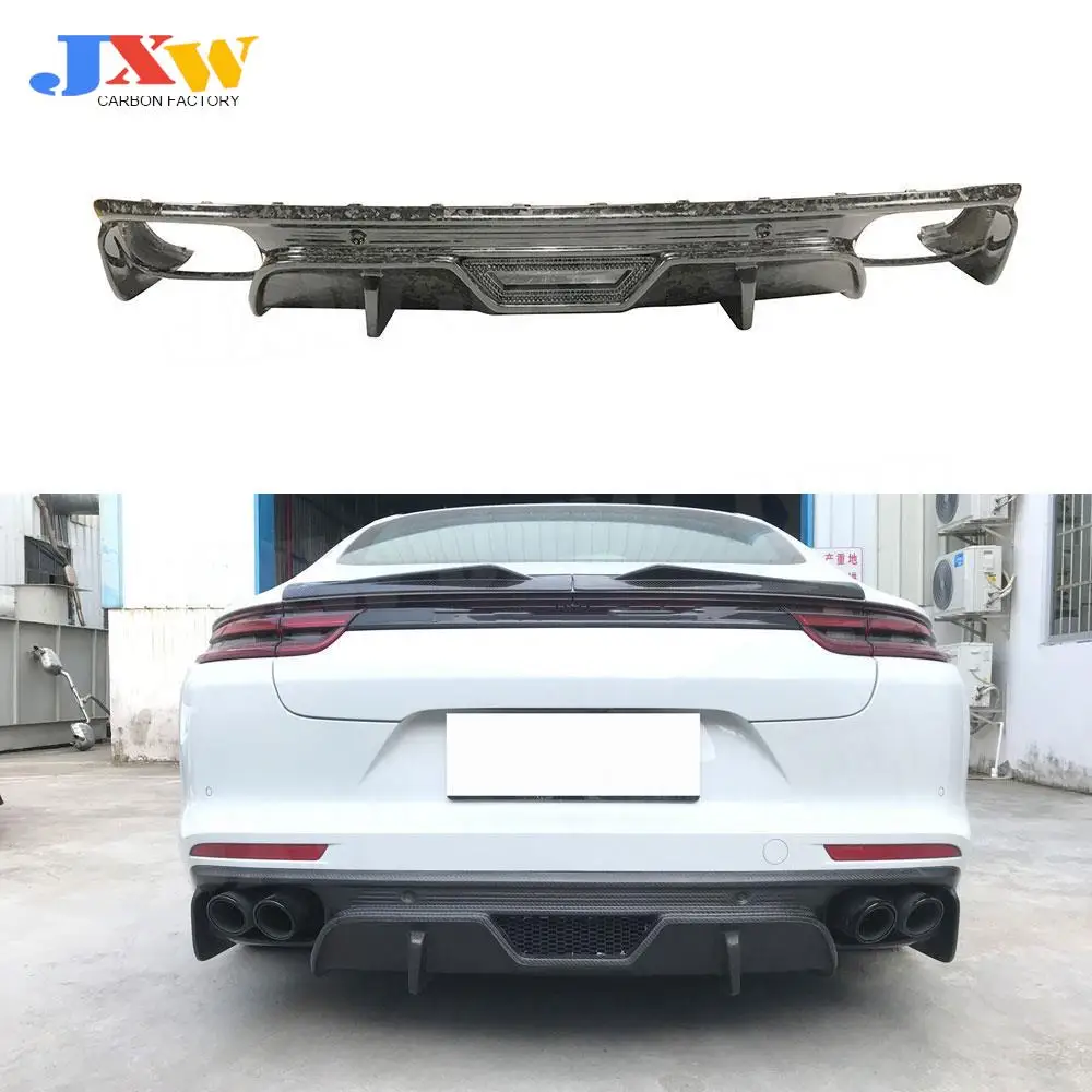 

Dry Carbon Fiber Rear Lip Diffuser Spoiler For Porsche Panamera 971 2017 2018 2019 Forged Carbon Bumper Lip Hugger Guard