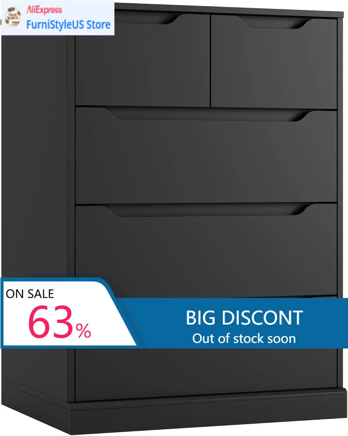 

Современный комод с 5 ящиками для спальни, тумба для хранения вещей, деревянный органайзер для хранения с ручками, акцентный элемент S