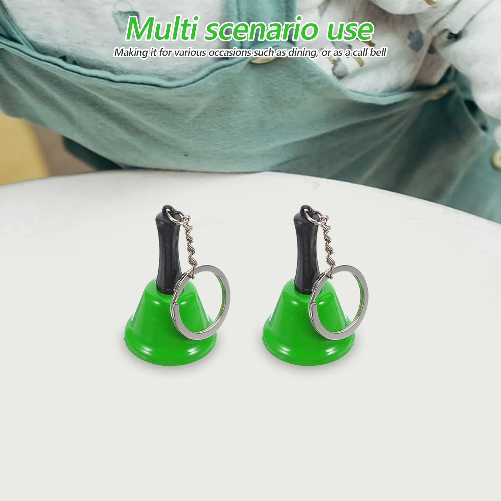 2pcs Metal Hand Bells for Early Learning, Christmas Decor, Keychain & Pet Training – Small Craft Bells