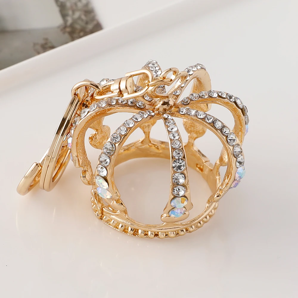 2024 New Sparkle Crystal King\'s Crown Keychain Car Key Ring Souvenir Gift for Family