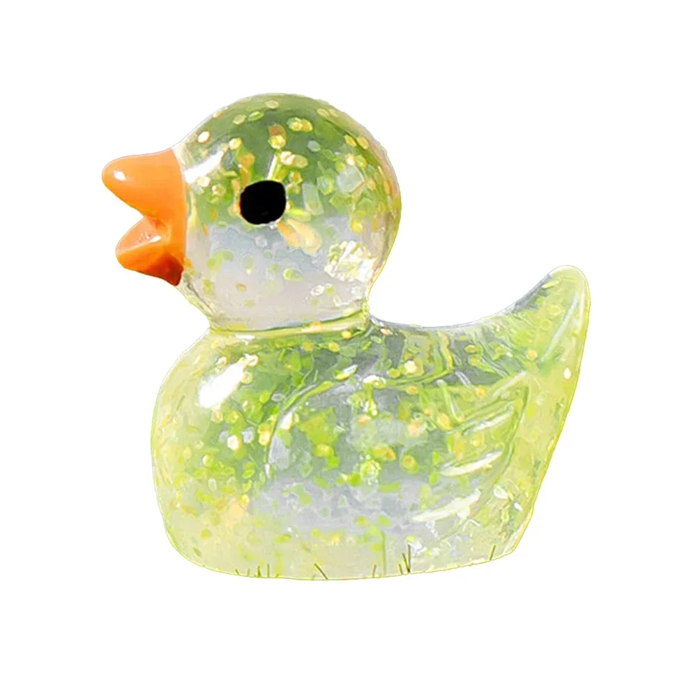 20PCS Mini Ducks Sequin Miniature Duck Resin Desk Decoration Figurines Garden Accessories Home Decor DIY Doll House