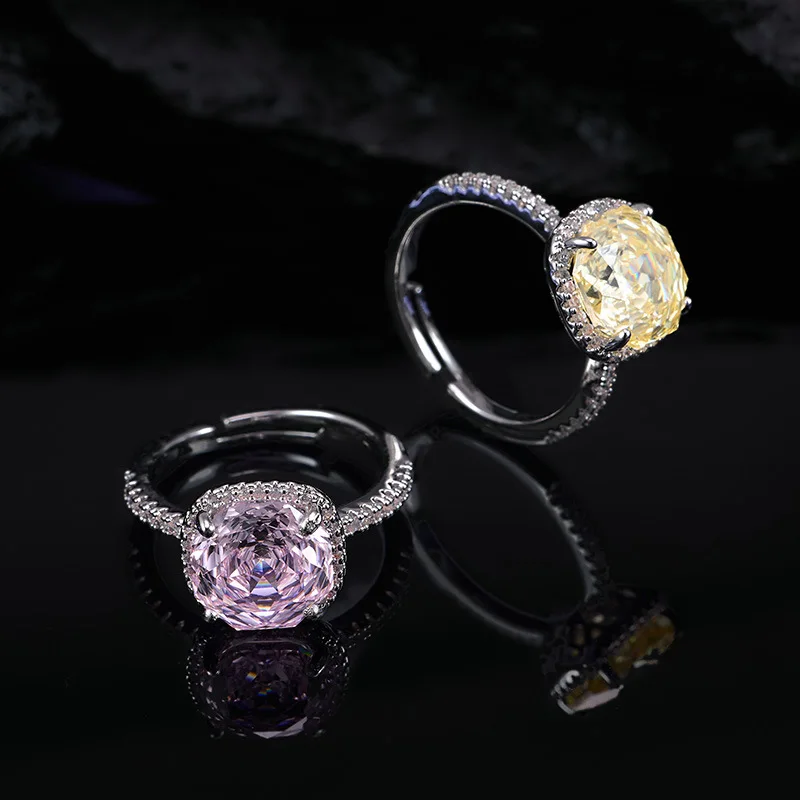 

Women's Light Luxury Super Flash Zircon Ring Rose-Cut Exquisite Index Finger Joker Ring Fashion Jewelry Accessory LYJ052
