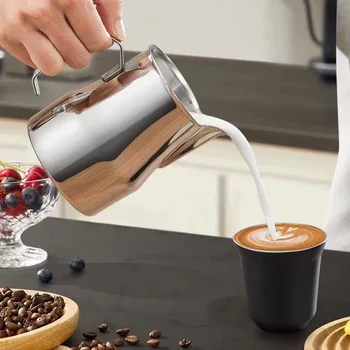 350/500ml Milk Frothing Pitcher Steaming Pitchers Professional Milk Foam Jug Latte Art…