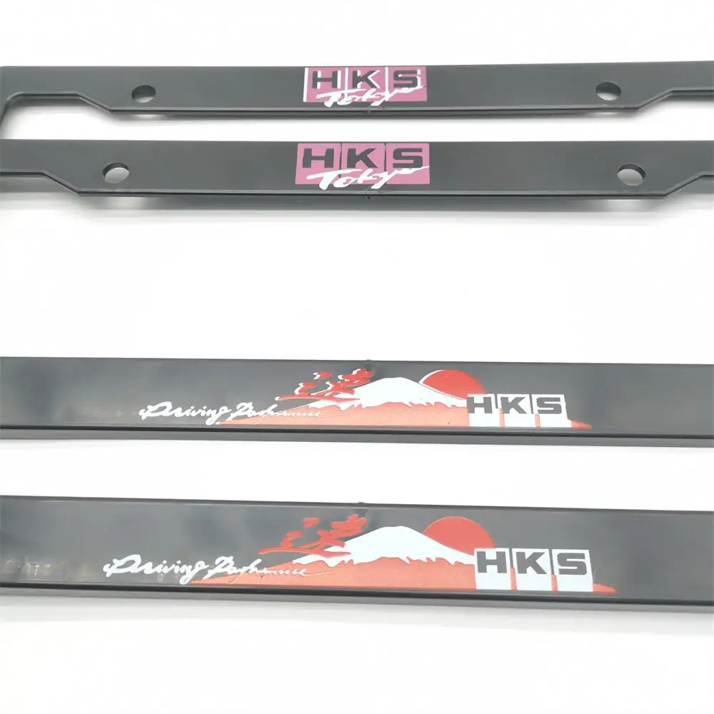 2PCS Hot USA Standard ABS Car License Plate Frame JDM Racing Personality For HKS Decoration Auto Number Plate Frame Accessories