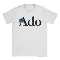 Ado Text Blue Rose Logo T-Shirts for Men  Novelty Cotton Tee Shirt Crewneck Short Sleeve T Shirts Printing Clothing