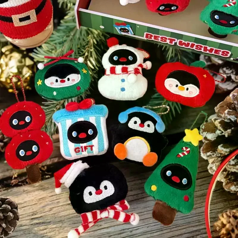 Portachiavi con bambola pupazzo di neve in peluche Kawaii, giocattolo da appendere allo zaino - Decorazione per la stagione di Natale e idea regalo - Ciondolo da 1 pezzo