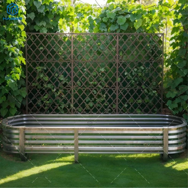 Newest Price Wholesale Large Garden Beds Raised With Metal Coating Grow Vegetable Beds With Privacy Screen