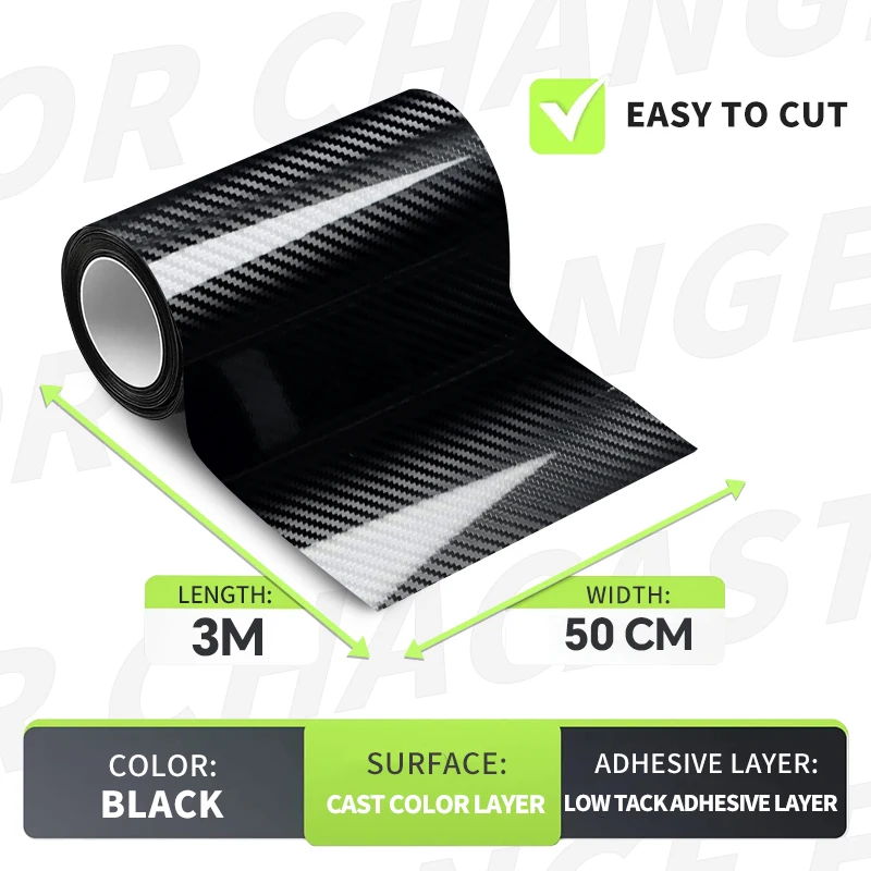 5D عالي اللمعان من ألياف الكربون الأسود الفينيل فقاعة الحرة الهواء الإصدار سيارة التفاف فيلم السيارات DIY الشارات