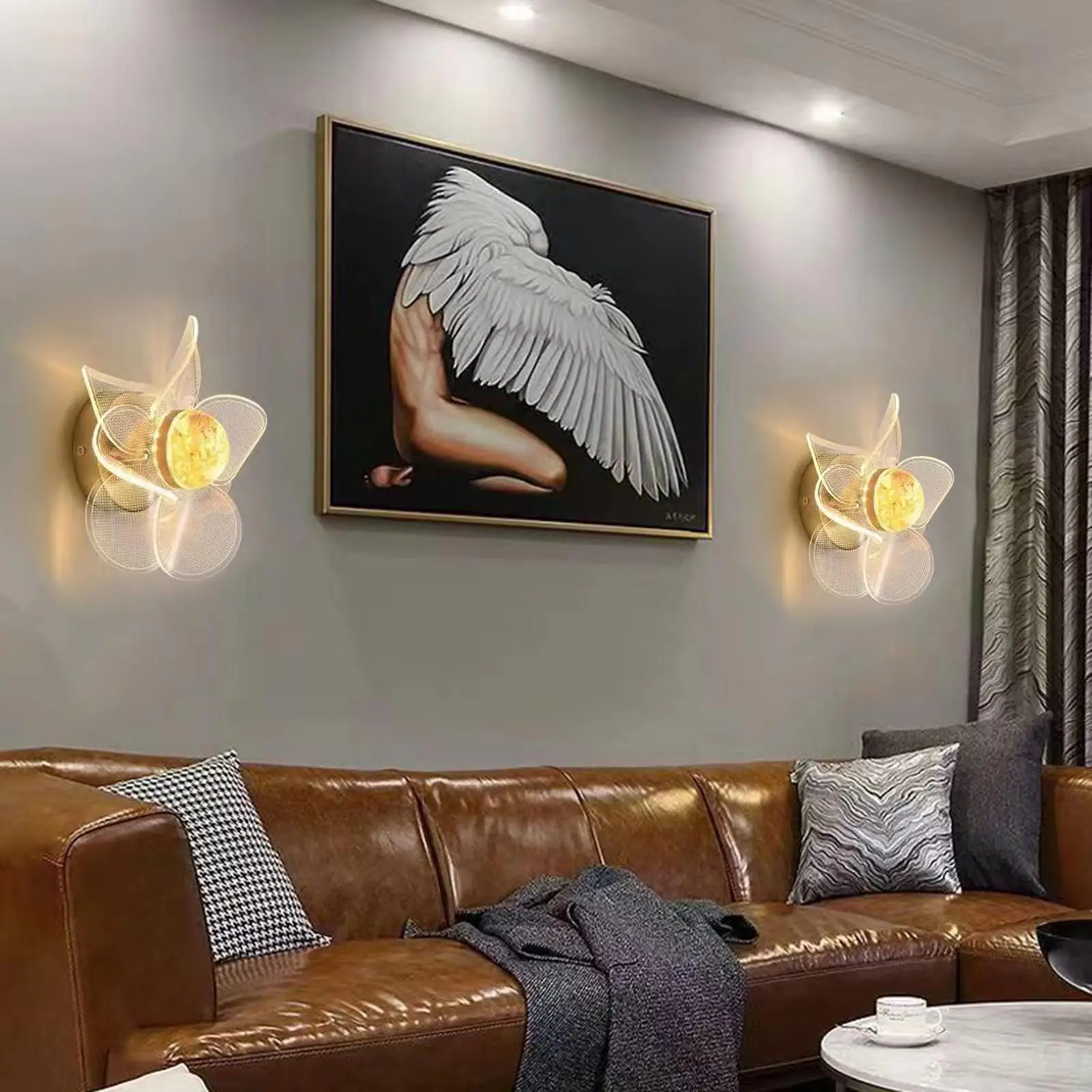 

Винтажный настенный светильник с цветком, 3 цветовых режима, подключаемый светодиод G4 для спальни, гостиной