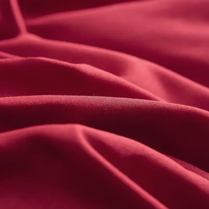 1pc Ruffles Bed Sheet Red Color Plain Dyed Bed Skirts 120/150/180/200 Decoration Bed Skirts(Pillowcase Need Order)