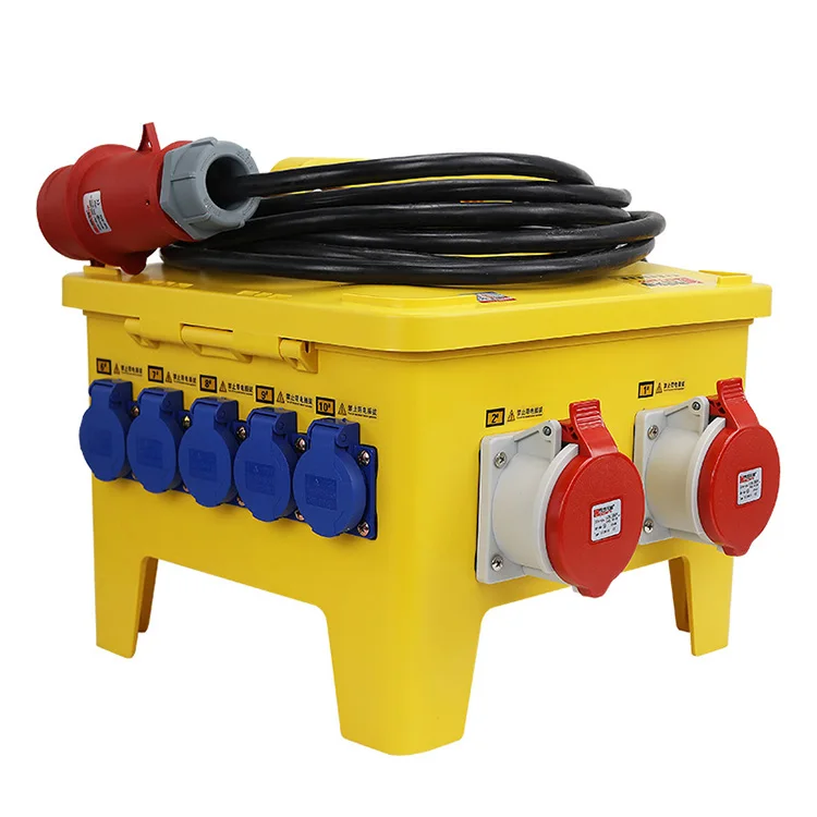 Customized 24-bit portable socket box construction site waterproof industrial power distribution equipment switch plastic