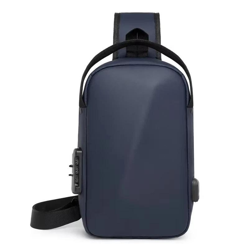 

Large Capacity Outdoor Cycling Crossbody Bag Men's Multi-Functional USB Charging Single Shoulder Bag Business Simple New Chest B
