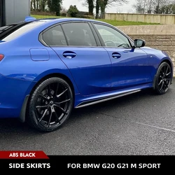 Car Side Skirts for BMW 3 SERIES G20 G21 LCI M SPORT 2023-2024 Under Door Rocker Panels Valance Extension Lip ABS Gloss Black