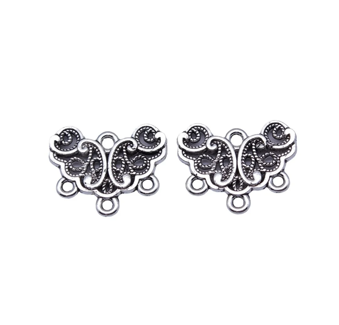 

30pcs 18x15mm Zinc alloy metal tibetan silver plated connector T1328 for jewelry making