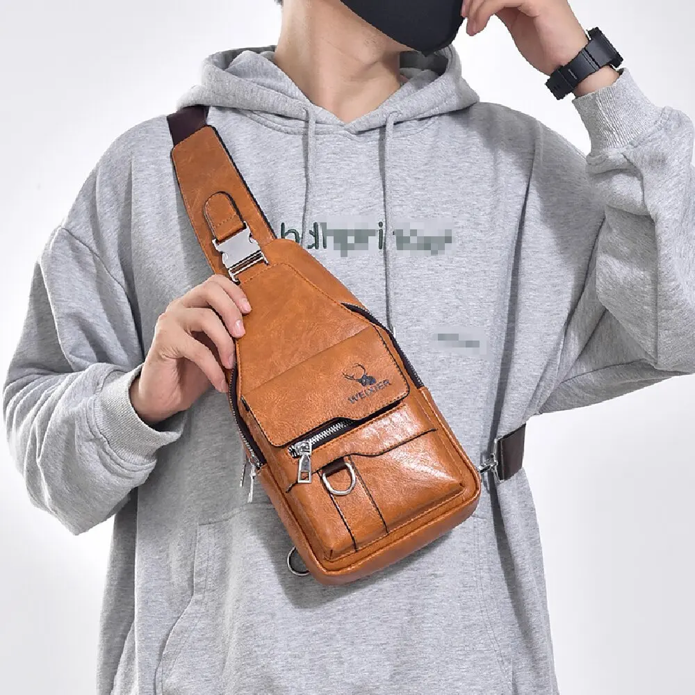 Men Cross Body Bag Sling Backpack Fashion Retro Travel Male Side Messenger Shoulder Chest Bag