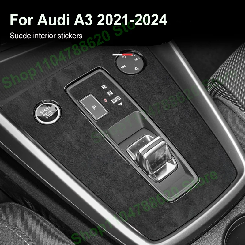 

Защитная пленка из замши для центральной консоли и подстаканников Audi A3 2021-2024, аксессуар для декора салона автомобиля, защита от царапин