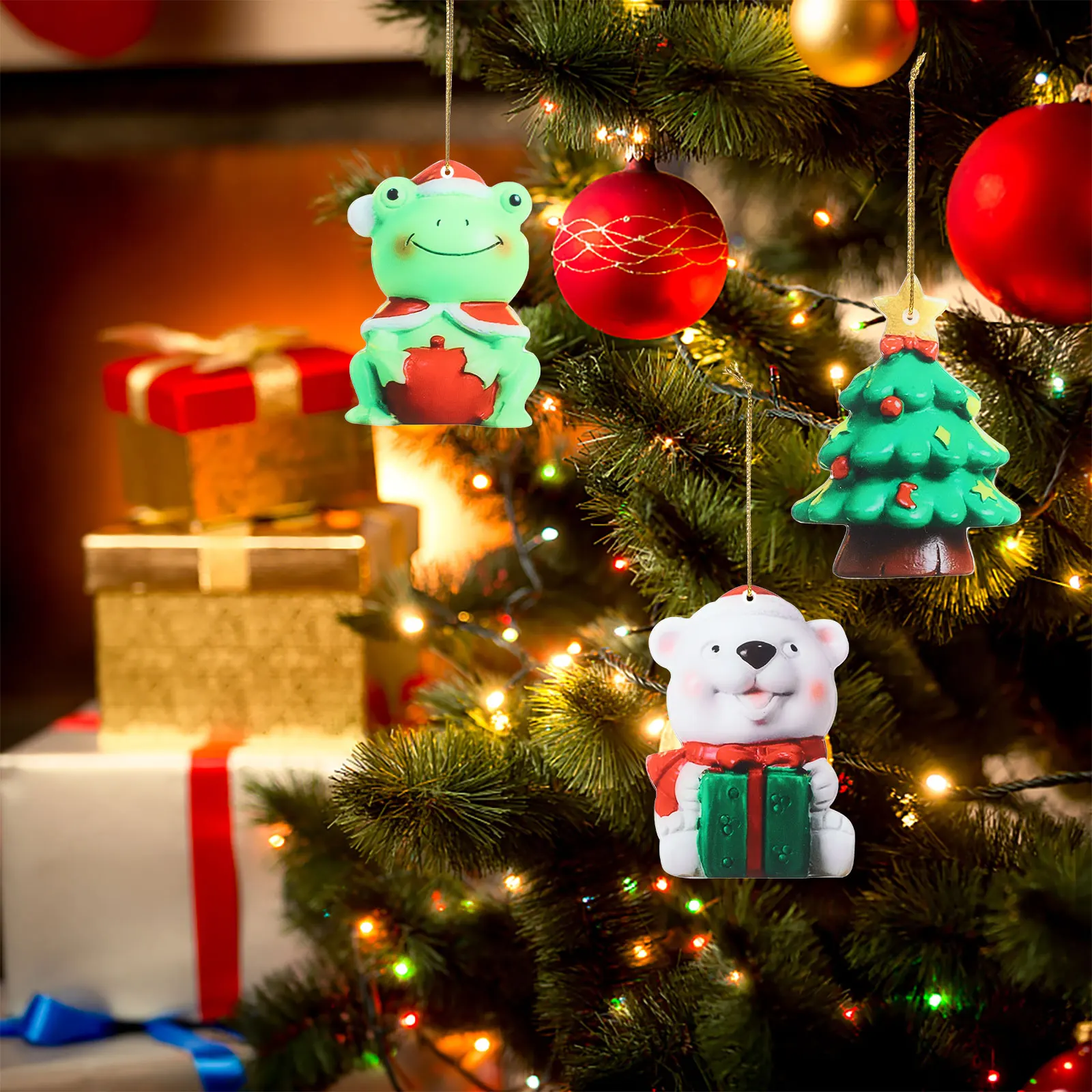 

10Pcs Christmas Tree Hanging Decorations Xmas Cartoon Ornaments Winter Party Home Decoration Christmas Decorations